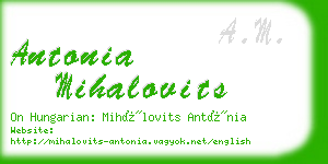 antonia mihalovits business card